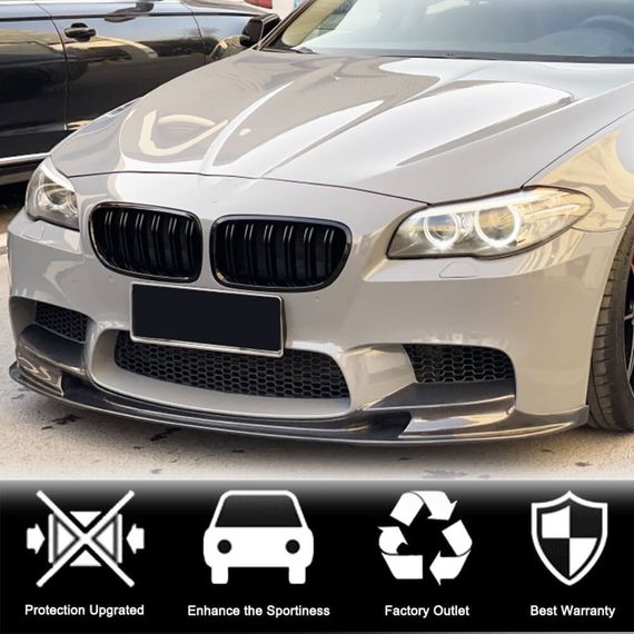 Накладка на передній бампер Lip V2 (для F10 M5, Карбон) для BMW 5 серія F-10/11/07 2010-2016 рр | Зображення 1