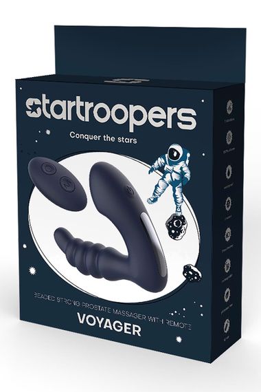 Масажер простати з вібрацією та пультом управління Dream Toys Star Troopers Voyager, чорний Sex Aura | Зображення 3