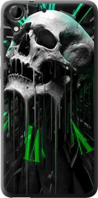 Чехол на HTC Desire 728G Череп-часы "4100u-145-17620"