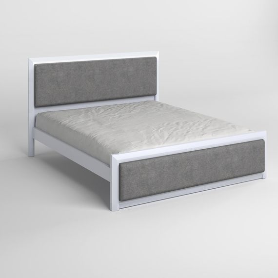 Двоспальне дерев'яне ліжко Mebigrand Барселона Б4 Сіро-блакитний (S2010R80B)/Аляска 93 (Сірий) 140х200 см (MBG-14047) | Зображення 1