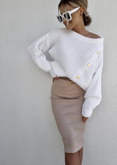 Женская юбка миди трикотаж рубчик MM562 размер 42/44 цвет бежевый | Зображення 1