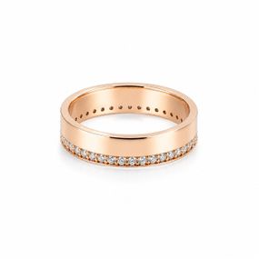 Женское обручальное кольцо из красного золота  с муассанитами К-0721  15.5