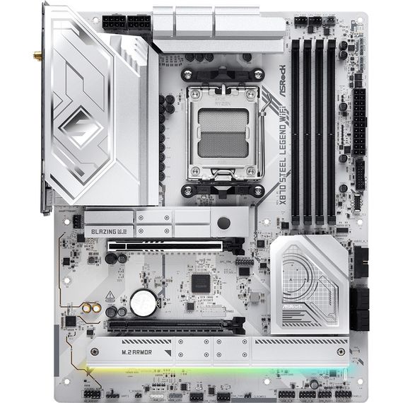 ASRock X870 STEEL LEGEND WIFI (AM5/X870, 4*DDR5, 2xPCIex16, HDMI/USB4, 4xSATA, 3xM.2, 2.5GLan, ATX) | Зображення 2