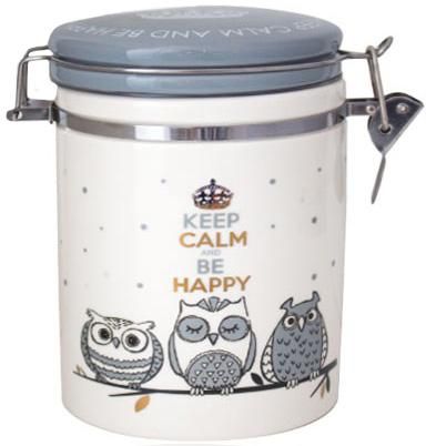Банка керамічна Be Happy "Совушки» 700мл, кришка з засувкою