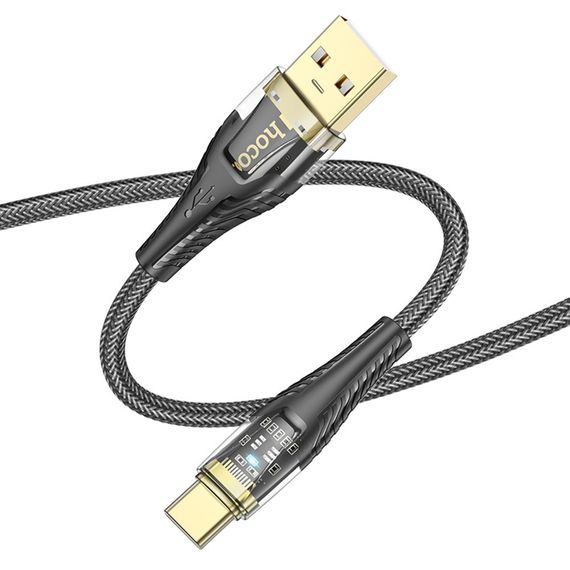 Кабель Hoco U121 з індикатором USB to Type-C 1.2m black | Зображення 2
