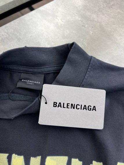 Лонгслів Balenciaga Tape Type сiрий sg297 | Зображення 3