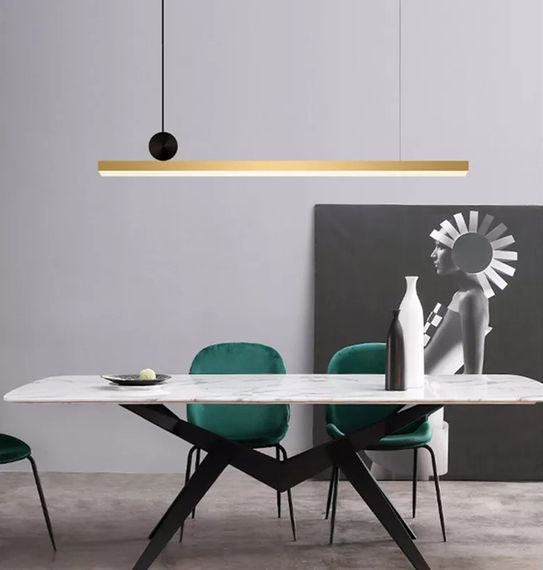 Люстра світлодіодна підвісна LED світильник для квартири на стелю лед 26267 Золото 13-150х6х118 см.