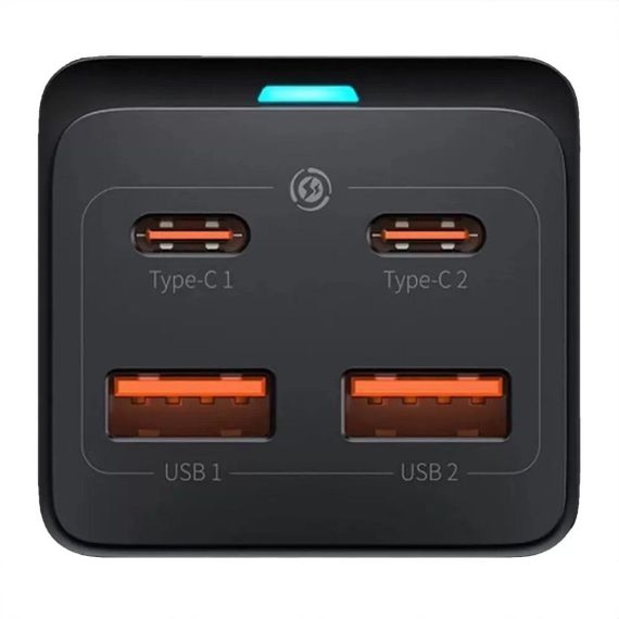 Мережевий зарядний пристрій Baseus GaN3 Pro Desktop Powerstrip AC+2U+2C 100W EU Black (With Mini White Cable | Зображення 5