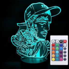 Акриловый светильник-ночник с пультом 16 цветов Lil Peep tty-n001750