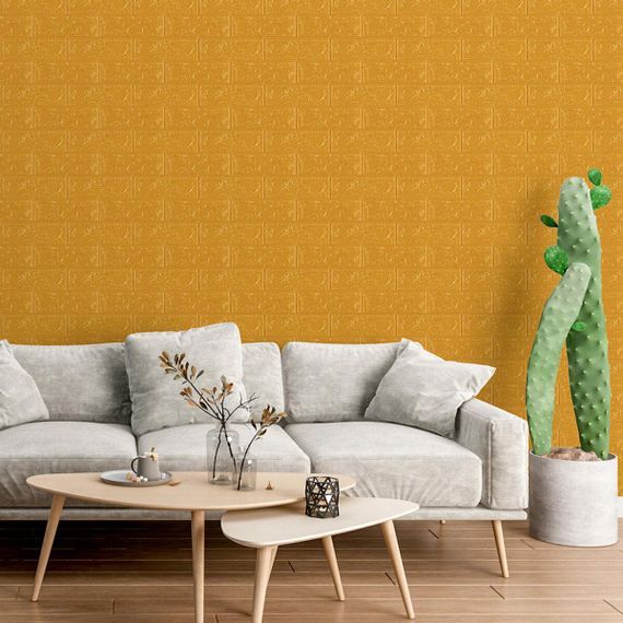 3D панель самоклеюча цегла Золота 700х770х3мм (011-3) SW-00000676 | Зображення 4