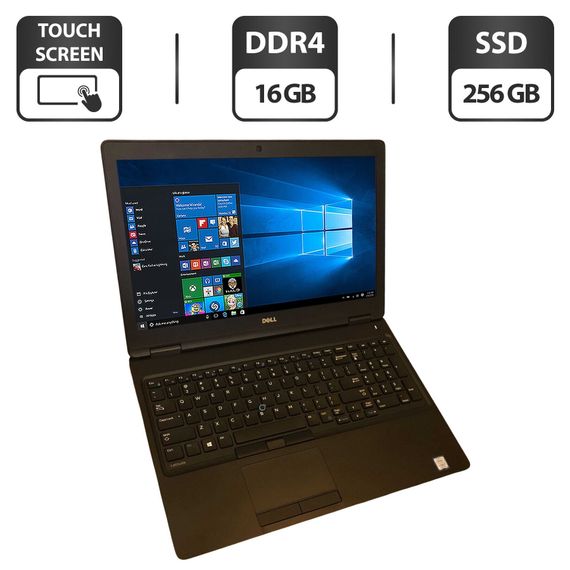 Ноутбук Dell Latitude 5590 / 15.6" (1920x1080) IPS Touch / Intel Core i7-8650U (4 (8) ядра по 1.9 - 4.2 GHz) / 16 GB DDR4 / 256 GB SSD / Intel UHD Graphics 620 / WebCam б/у