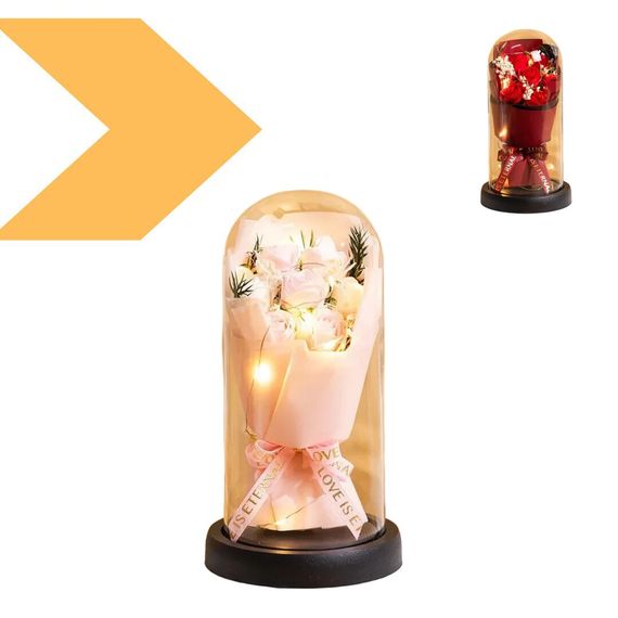 Букет в колбі з LED-підсвіткою та мильними трояндами XPRO KR-03 (45029-KR-03_218) | Зображення 1