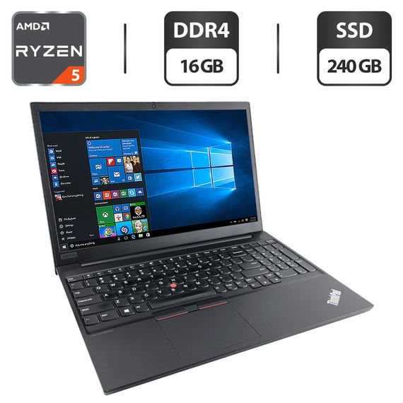 Ультрабук Lenovo ThinkPad L15 Gen 1 / 15.6" (1920x1080) IPS / AMD Ryzen 5 4500U (6 ядер по 2.3 - 4.0 GHz) / 16 GB DDR4 / 240 GB SSD / AMD Radeon 384SP Graphics / WebCam б/у