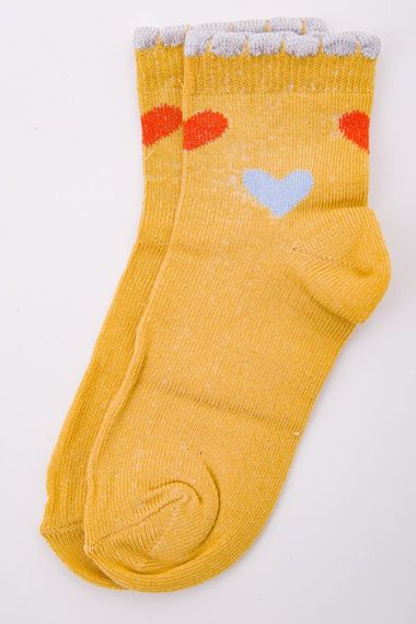 Бавовняні дитячі шкарпетки, гірчичного кольору, 167R601-1