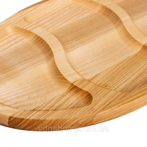 Менажниця дерев'яна 40х25 см овальна на 3 секції, ясен T24W250 | Зображення 2