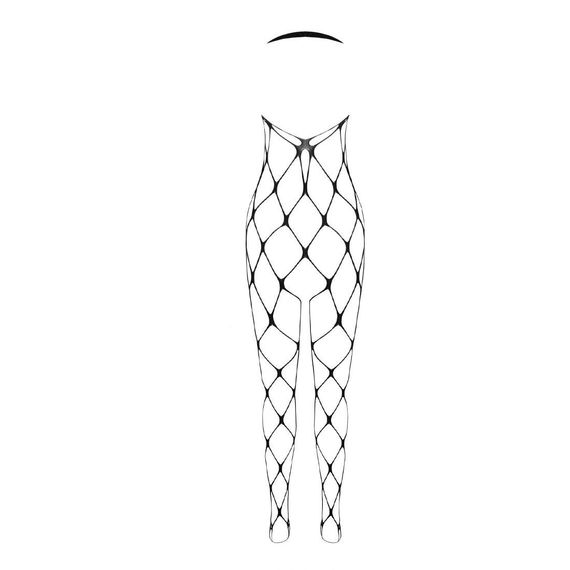 Бодістокінг у дуже велику сітку Passion BS091 black, з доступом, One size | Зображення 3