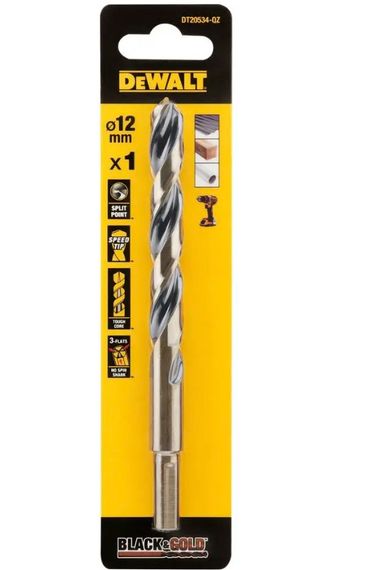 Свердло по металу DeWalt BLACK & GOLD HSS-G 12 мм (DT20534)