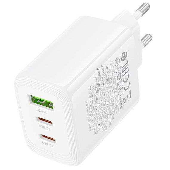 МЗП Borofone BN32 Cargador PD65W (1USB-A/2C) White | Зображення 3