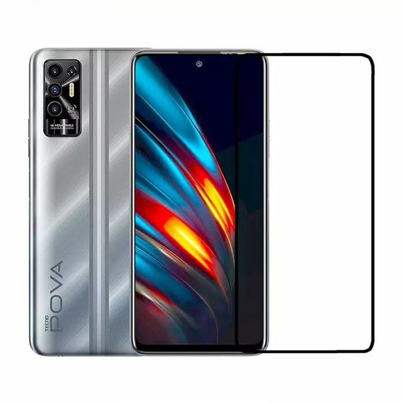 Захисне скло 2.5D на весь екран для Tecno Pova 2
