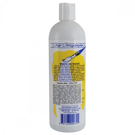 Шампунь Chris Christensen White on White для собак та котів для білої шерсті 473 мл | Зображення 1