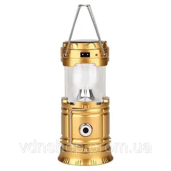 Фонарь кемпинговый светодиодный 36 Вт с USB зарядкой, ручкой и подвесом • Светильник туристический HP-DT-1GOLD