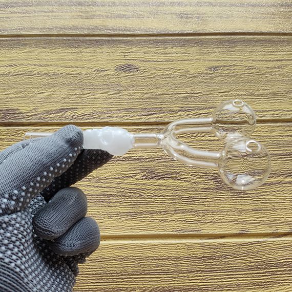 Стеклянная трубка Skull Double Oil White | Зображення 1