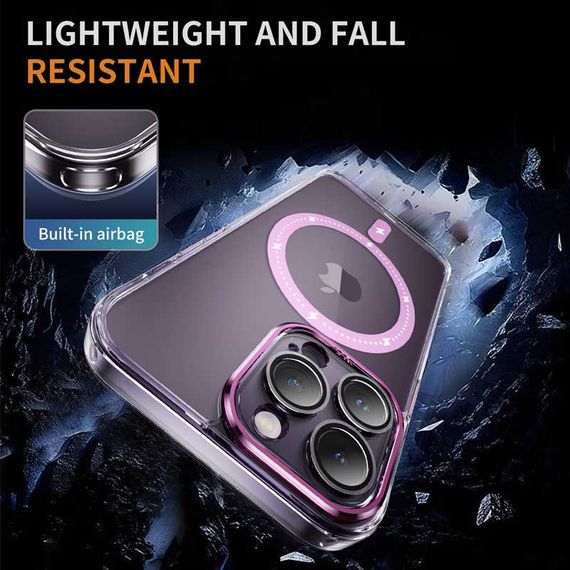 Чехол TPU+PC Colorful with MagSafe для Apple iPhone 14 Pro (6.1") Pink | Зображення 5