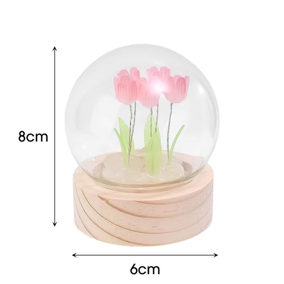 Нічник Тюльпан у скляній колбі, Світлодіодна лампа-нічник Тюльпан у колбі знижка | Зображення 6