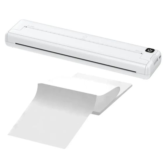 Портативний термопринтер на папері формату A4 Bluetooth-сумісний Portable Thermal Printer Білий