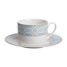 Чашка фарфоровая с орнаментом 250 мл, белая HP-7-741