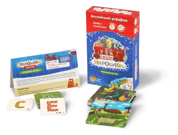 Настольная игра Зверобуквы English (на русском) | Зображення 1