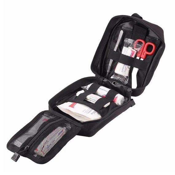 Тактическая аптечка на системе Molle (20х15х8 см), A87, Черная / Аптечный подсумок | Зображення 5