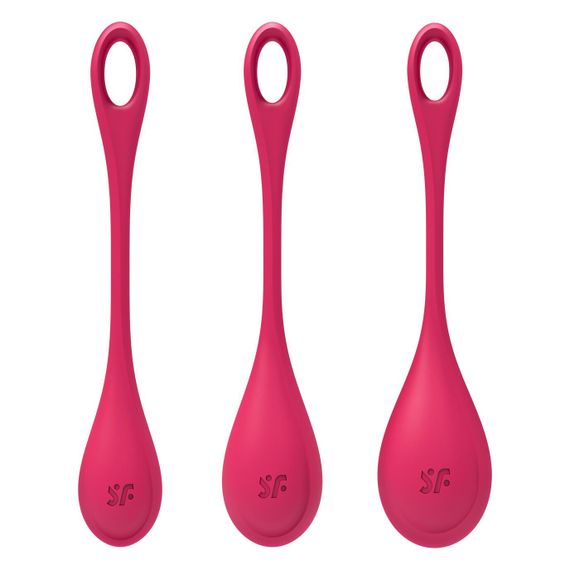 Набір йоні намистин Satisfyer Yoni Power 1 Red, діаметр 2-2,5-3см, вага 22-46-74гр | Зображення 3