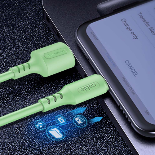Кабель USB Lightning ColorWay CW-CBUL042-GR 2,4A 1м зелений | Зображення 3