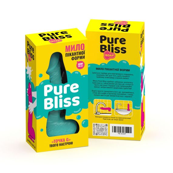 Крафтове мило-член із присоскою Pure Bliss MINI Turquoise, натуральне | Зображення 6