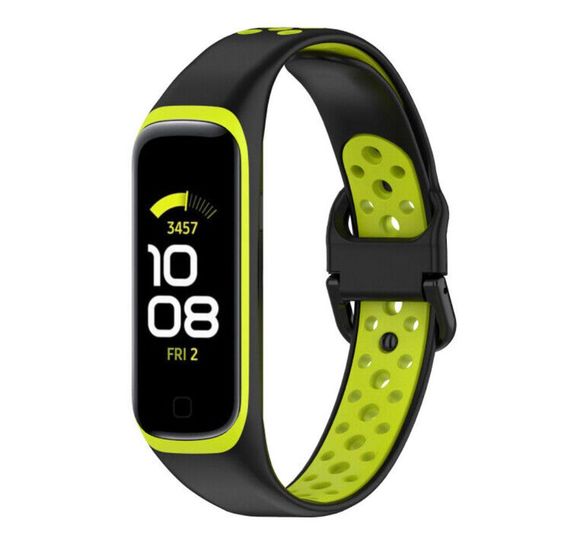 Силіконовий ремінець Primo Perfor Sport для фітнес-браслета Samsung Galaxy Fit 2 (SM-R220) - Black&Green | Зображення 1