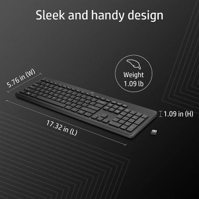 Клавиатура HP 230 Wireless UA Black (3L1E7AA) | Зображення 3