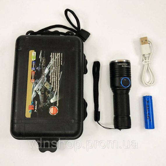 Фирменный ручной фонарь Bailong, Фонарик на юсб зарядкой для дома, Усиленный ручной фонарик LI-94 | Зображення 5