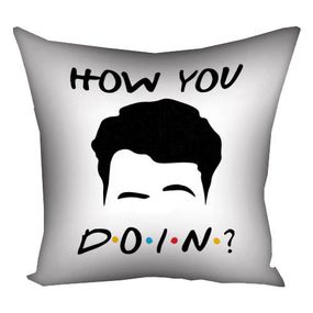 Подушка габардинова з принтом How you doin? 40x40 см (4P_DR002)