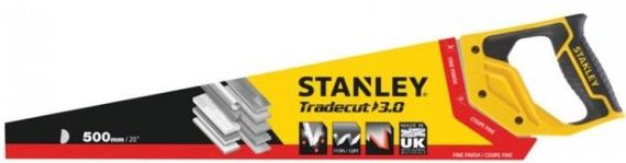 Ножовка STANLEY, по дереву 500мм 11TPI закаленный зуб (STHT20351-1) | Зображення 1