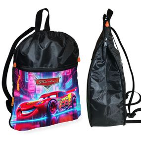 Рюкзак-мешок для обуви,спортивной формы Тачки Молния Маквин детская сумка для сменки с расширителем (01446)