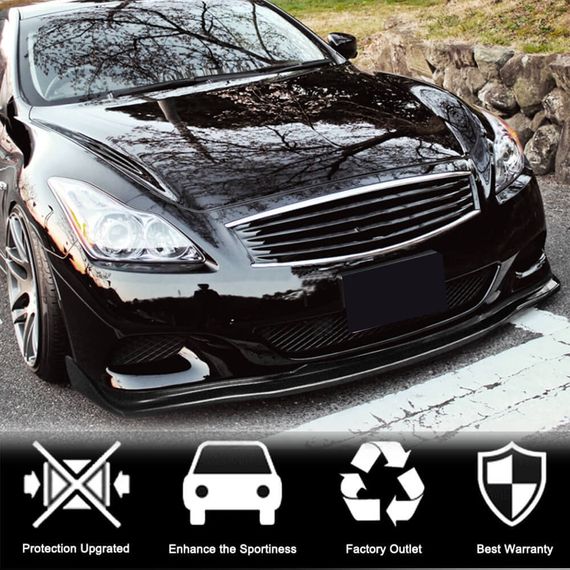 Накладка на передний бампер Lip (для G37 Coupe 2009-2013, Карбон) для Infiniti G25/G35/37 (V36/CV36) | Зображення 1