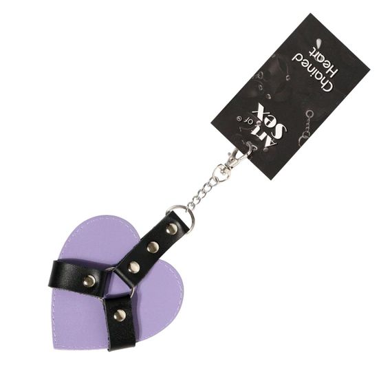 Брелок на карабіні для ключів Art of Sex Chained Heart, Лаванда sexstyle | Зображення 1