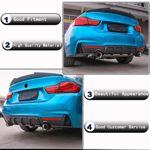 Дифузор заднього бампера V3 (для M-Sport, Карбон) для BMW 4 серія F-32 2012-2020 рр | Зображення 2