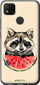 Чохол на Xiaomi Redmi 9C Єнотик з кавуном "4605u-2035-2448"