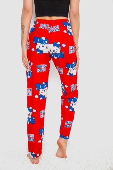 Штани жіночі домашні, колір червоний, 238R1101-1 | Зображення 3