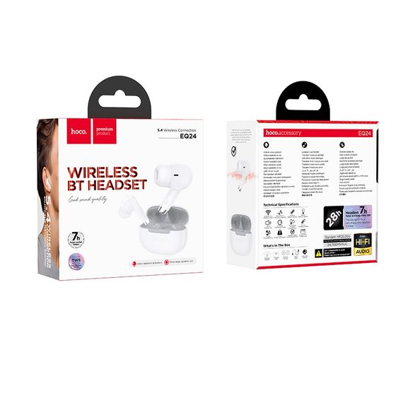 Бездротові навушники HOCO EQ24 Estrella wireless BT headset White Star | Зображення 1