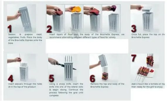 Приспособление для быстрого нанизывания шашлыка brochette express | шпажки для шашлыка | Зображення 6