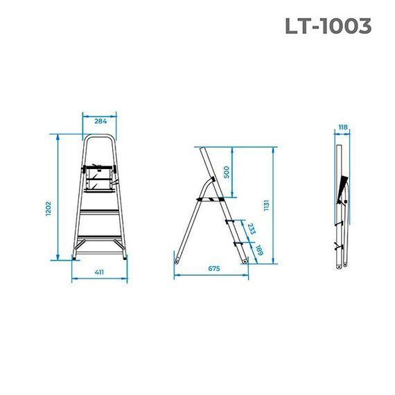 Стремянка Intertool - 3 ступени, 630 мм (LT-1003) | Зображення 7