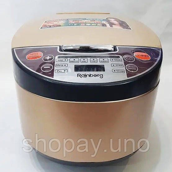 Якісна побутова мультиварка Rainberg RB-6207 1500 Вт 6 л, Багатофункціональна мультиварка для дому WZ-76 | Зображення 1
